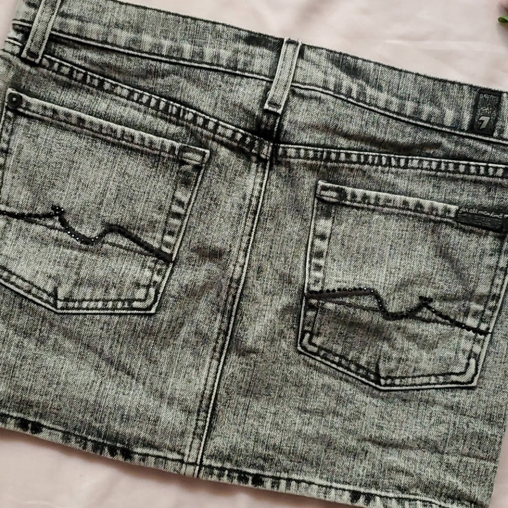 7 for all mankind denim mini skirt sz 28 [857]
